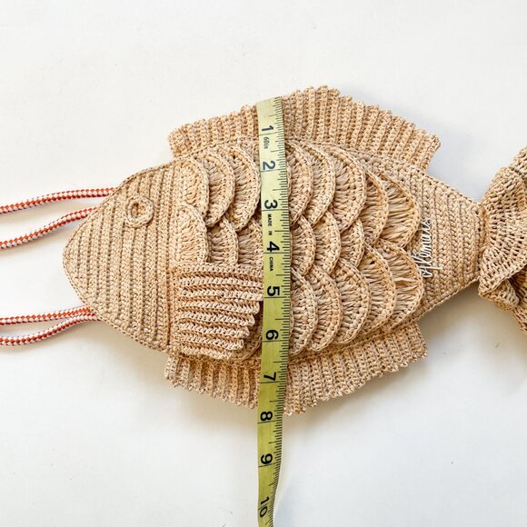 Alemais Horizon Raffia Fish Bag Natural One Size NEW NWT - Picture 9 of 11